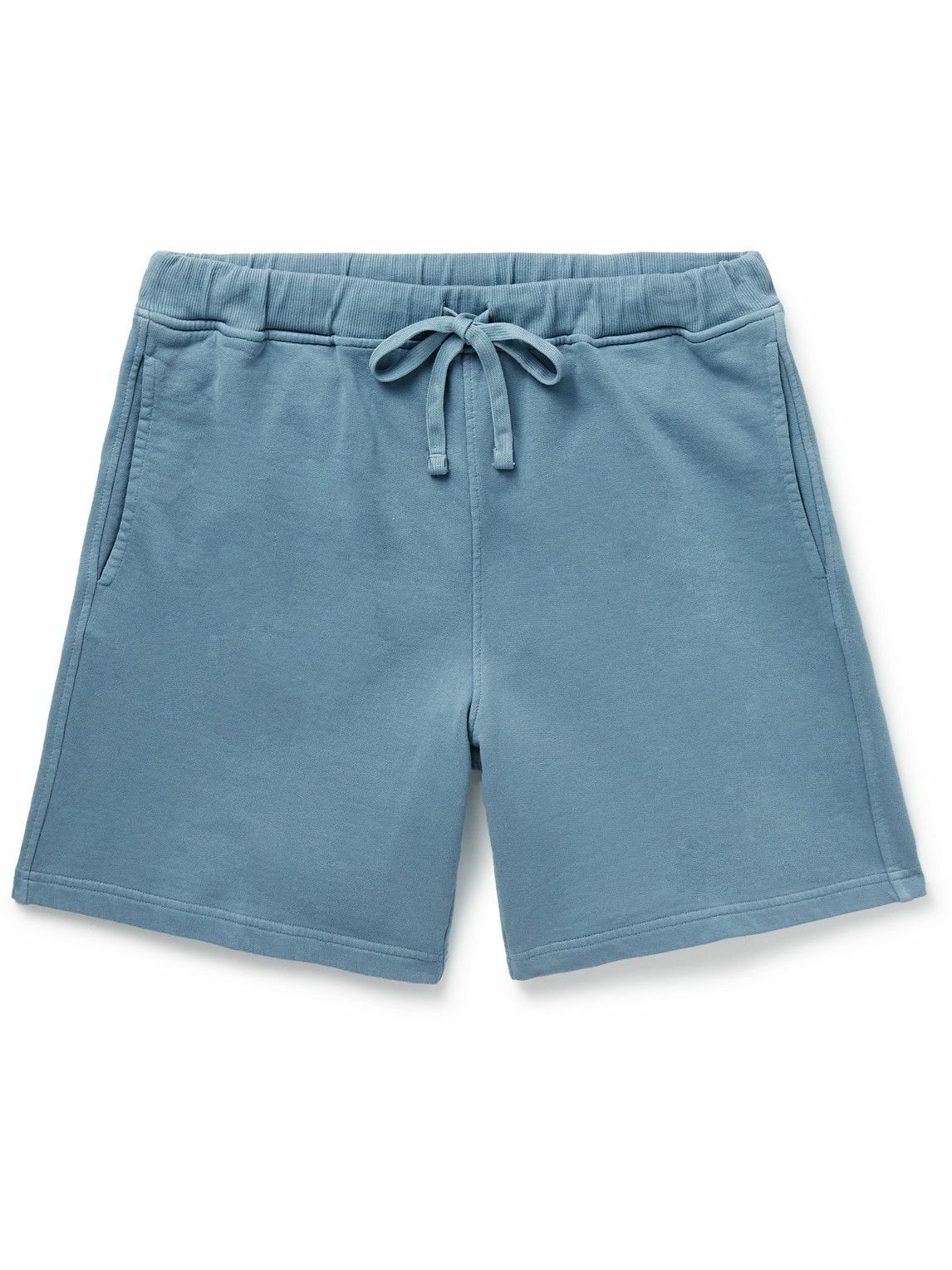 Photo: Boglioli - Straight-Leg Garment-Dyed Cotton-Jersey Shorts - Blue
