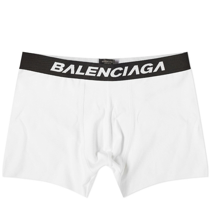 Photo: Balenciaga Men's Logo Boxer Briefs in White/Black