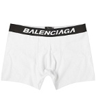 Balenciaga Men's Logo Boxer Briefs in White/Black