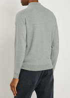 John Smedley 16.Singular Fine-knit Merino Wool Bomber Jacket Grey