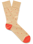 Falke - Polka-Dot Fil d'Ecosse Cotton-Blend Socks - Orange