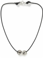 Lanvin - Platinum-Plated and Leather Necklace