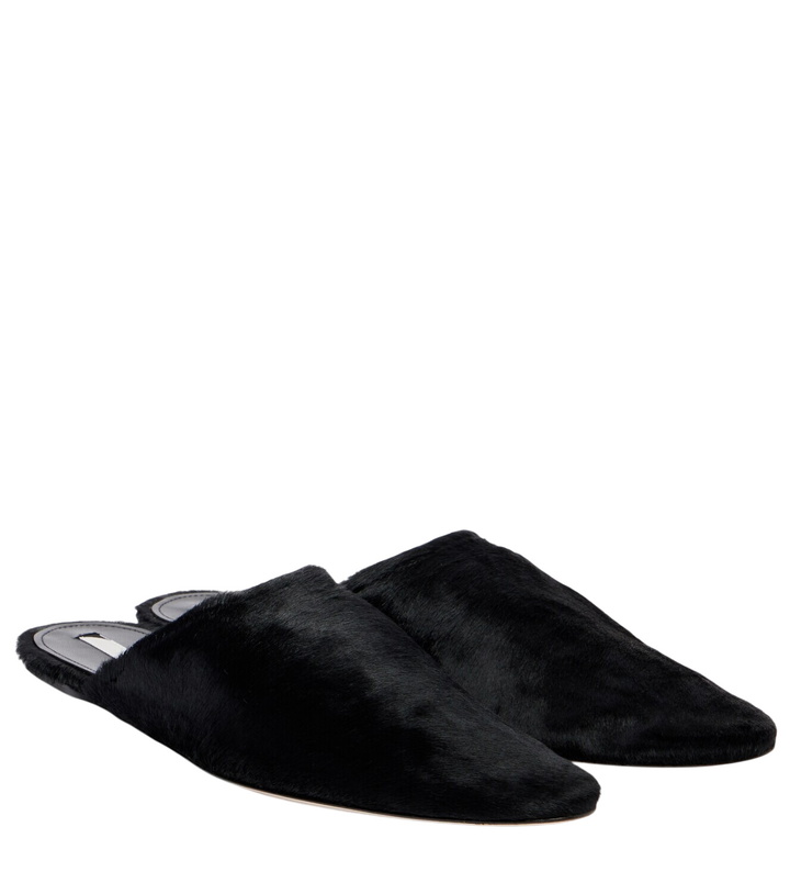 Photo: Christen Elipse calf hair mules