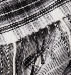Balenciaga - Logo-Print Checked Wool Scarf - Men - Gray