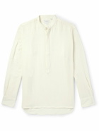 Richard James - Grandad-Collar Cotton-Seersucker Half-Placket Shirt - Neutrals