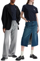 A. P.C. cropped t-shirt in dark blue organic cotton Blue