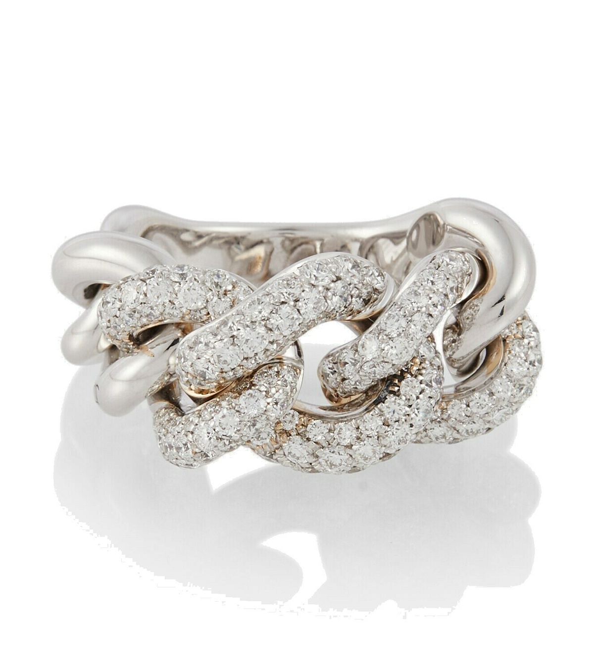 Photo: Pomellato Catene 18kt white gold ring with diamonds