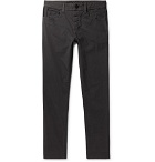 James Perse - Dark-Grey Slim-Fit Pigment-Dyed Stretch-Cotton Trousers - Dark gray