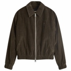 AMI Paris Men's Zipped Corduroy Bomber Jacket in Dark Coffee