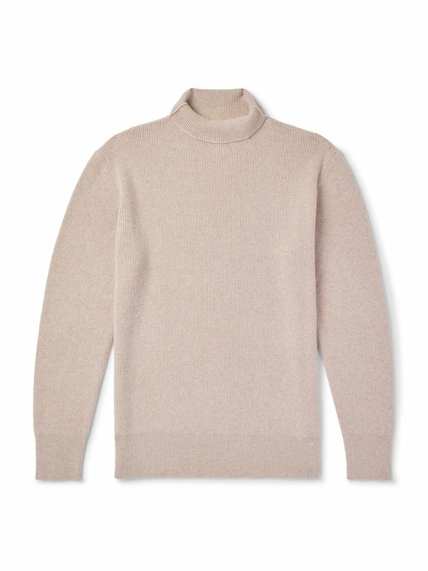 Photo: MILES LEON - Ribbed Merino Wool and Cashmere-Blend Rollneck Sweater - Neutrals