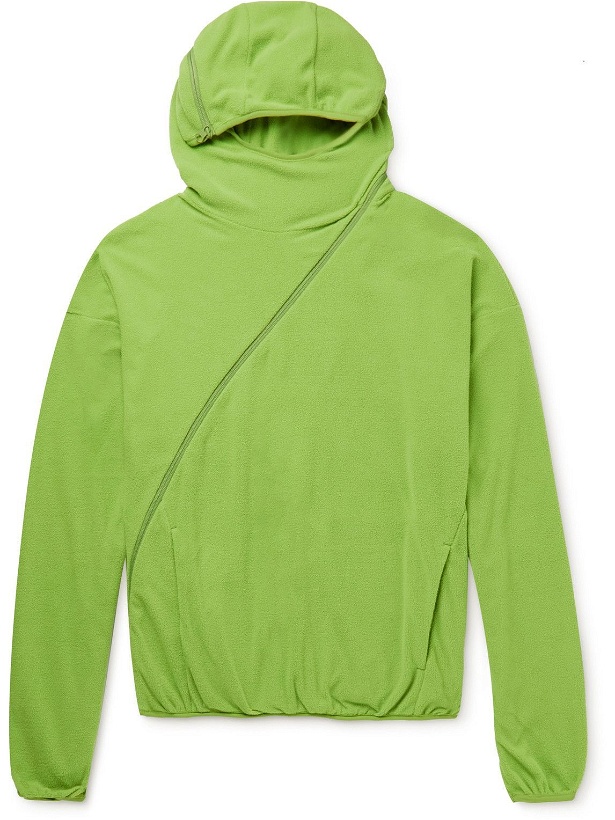 Photo: POST ARCHIVE FACTION - 4.0 Center Convertible Fleece Zip-Up Hoodie - Green