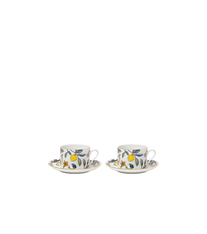 Photo: La DoubleJ Borboni White set of 2 porcelain teacups and saucers