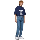 Calvin Klein 205W39NYC Blue Yale Oversized Mock Neck T-Shirt