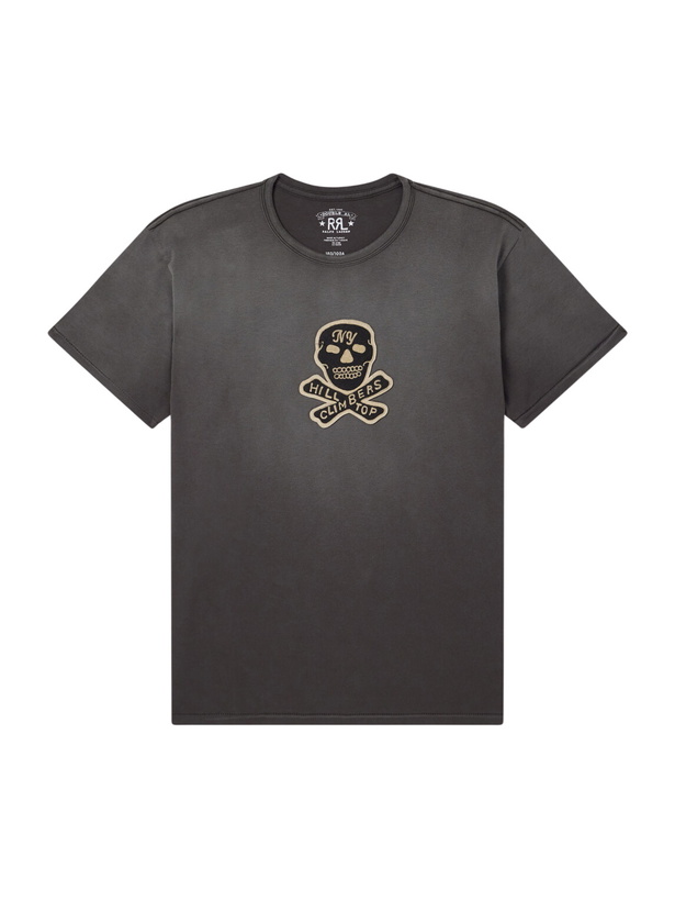 Photo: RRL - Appliquéd Cotton-Jersey T-Shirt - Black
