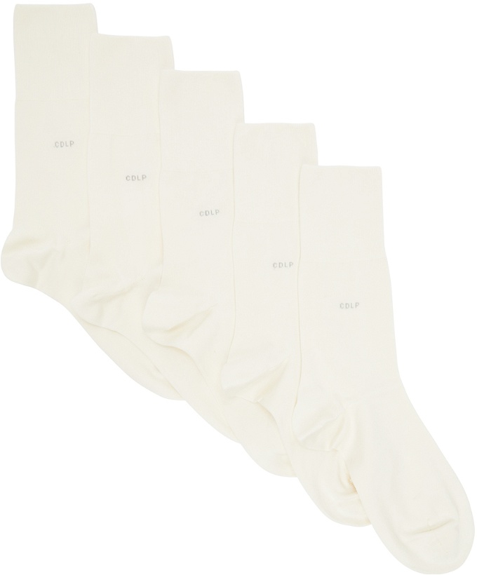 Photo: CDLP Five-Pack White Bamboo Mid-Length Socks