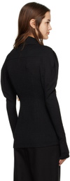 J KOO Black Shirring Shirt