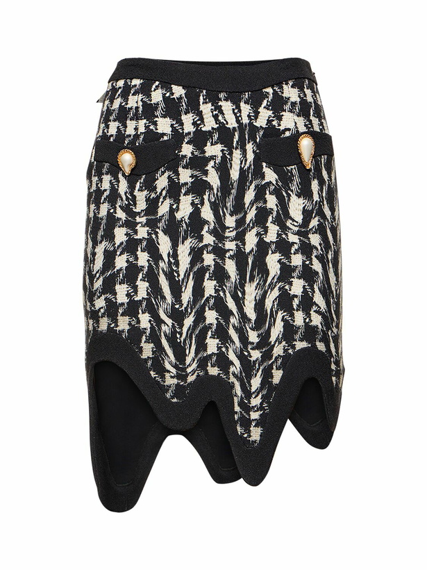 Photo: MOSCHINO - Pied De Poule Wavy Mini Skirt