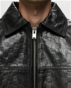 Misbhv Monogram Embossed Bandit Leather Jacket Black - Mens - Bomber Jackets