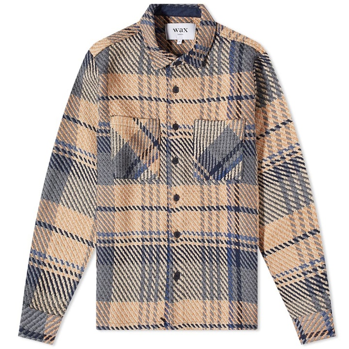 Photo: Wax London Men's Whiting Overshirt Spear Check in Navy/Multi