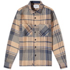 Wax London Men's Whiting Overshirt Spear Check in Navy/Multi