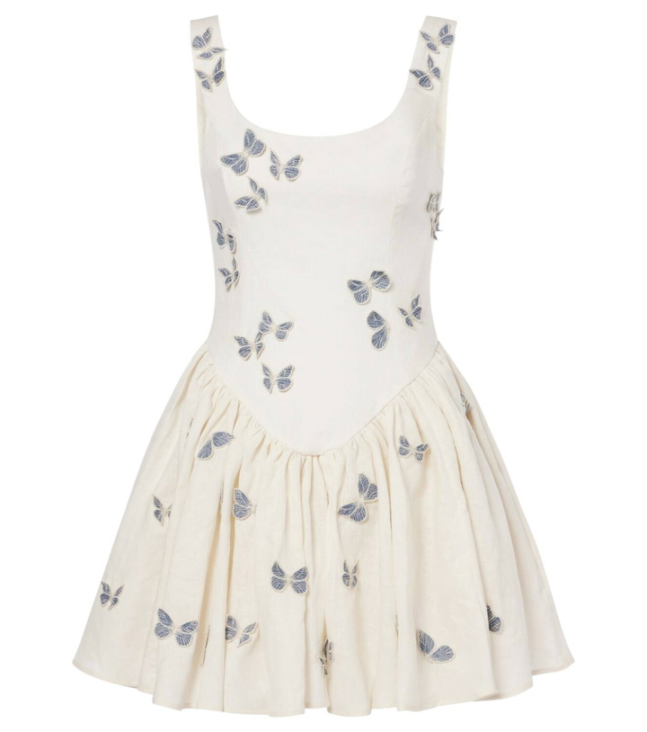 Photo: Agua by Agua Bendita Pluma Lymanopoda appliqué linen corset dress