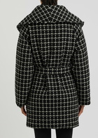 Varley Milla Checked Wool-blend Wrap Jacket Black