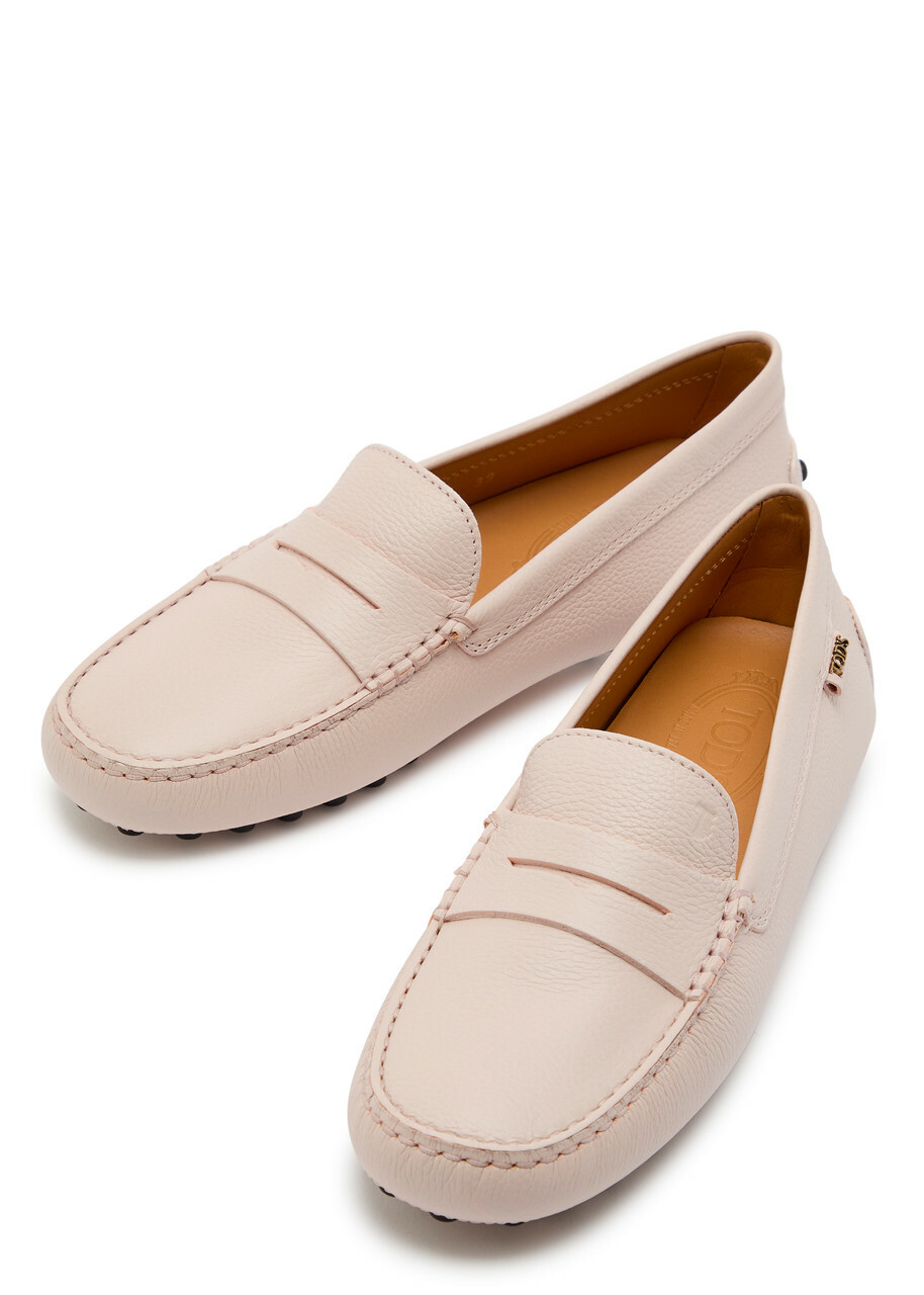 Tods Gommino Grained Leather Loafers Pink