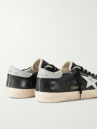 Golden Goose - Super-Star Distressed Suede-Trimmed Leather Sneakers - Black