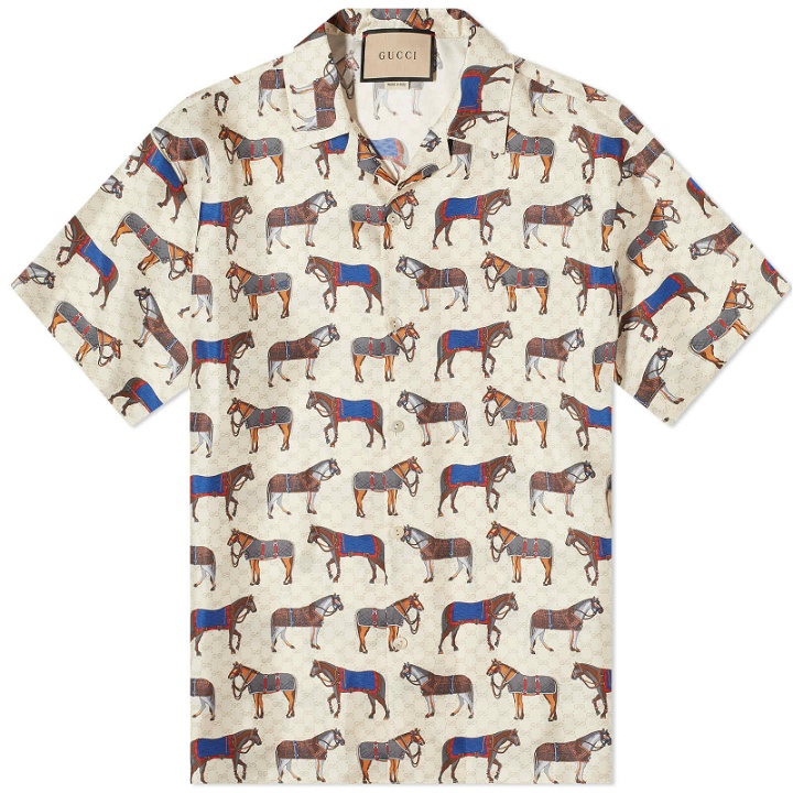 Photo: Gucci Men's Horse Parade Vacation Shirt in Ivory