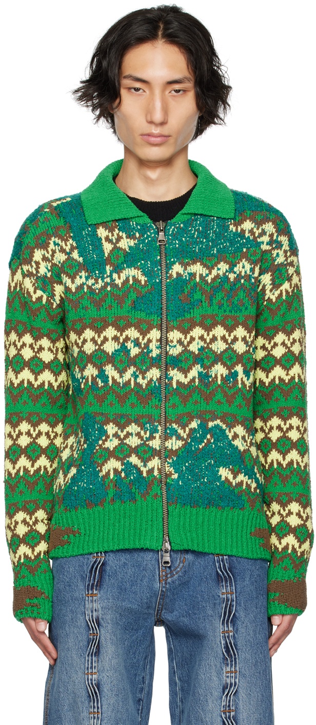 Andersson Bell Green Submerge Nordic Cardigan Andersson Bell