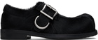 Martine Rose Black Bulb Toe Buckle Loafers