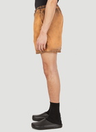 Acid Washed Shorts in Brown