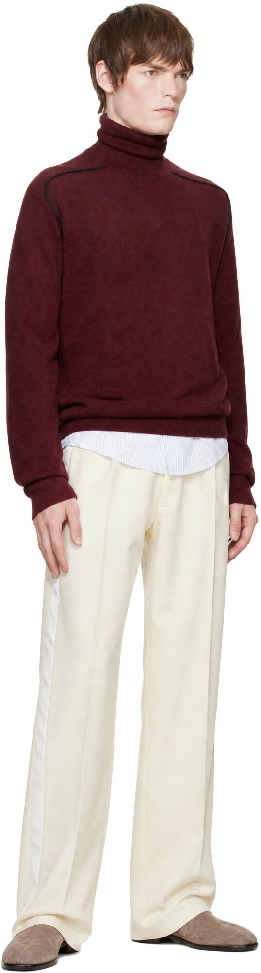 Maison Margiela Off-White Mohair Trousers