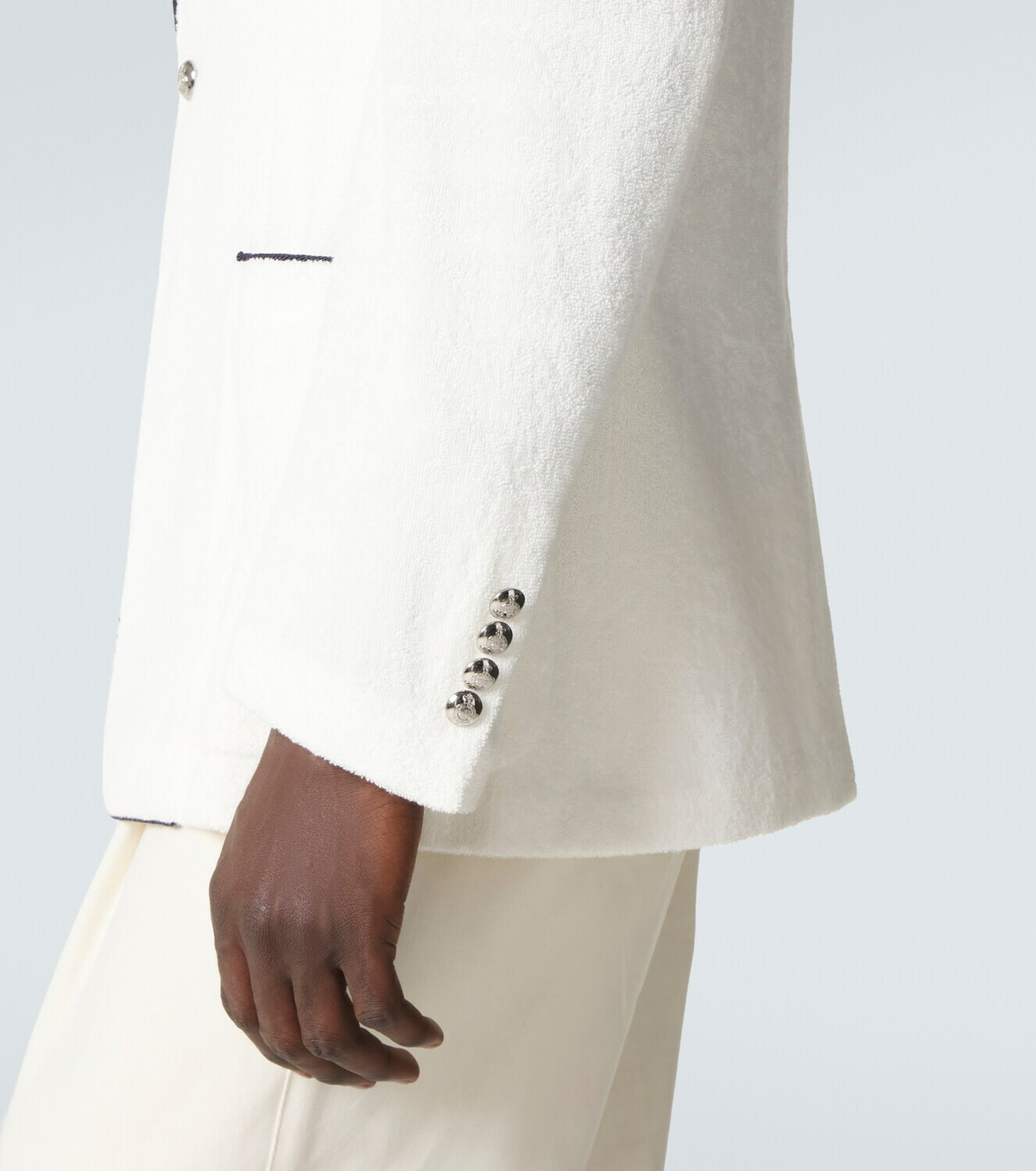 Ralph Lauren Purple Label Embroidered cotton terry blazer