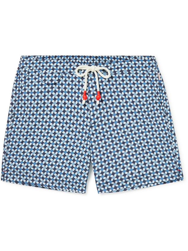 Photo: Orlebar Brown - Standard Slim-Fit Mid-Length Printed Swim Shorts - Blue