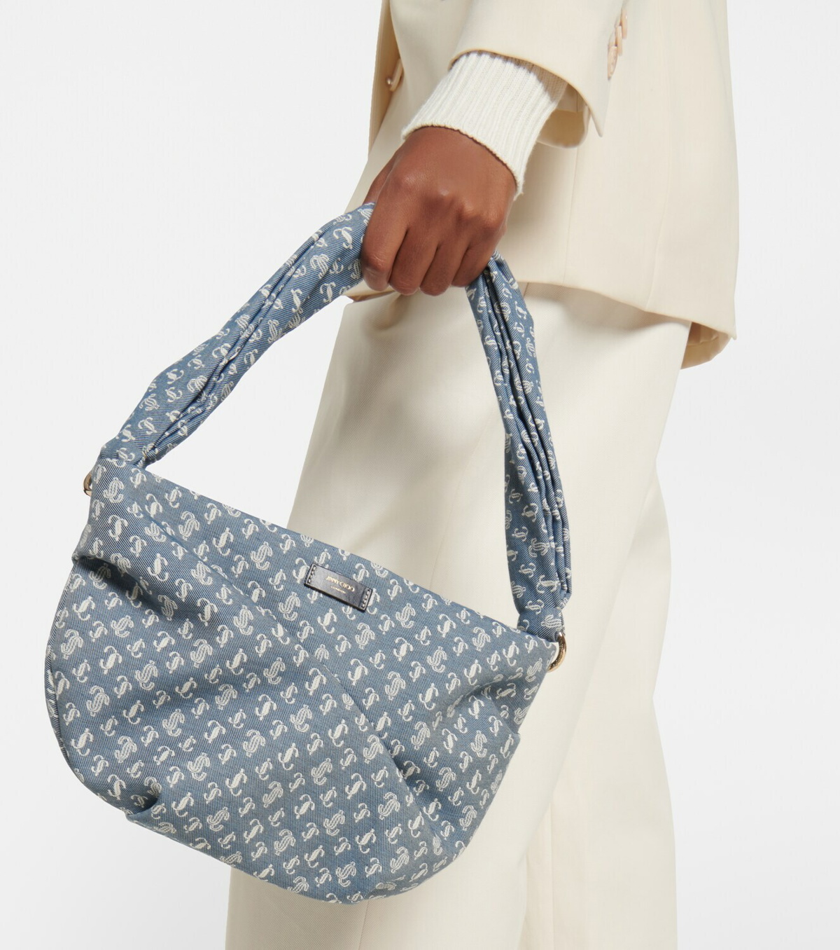 BONNY, Denim JC Monogram Bag with Twisted Handle