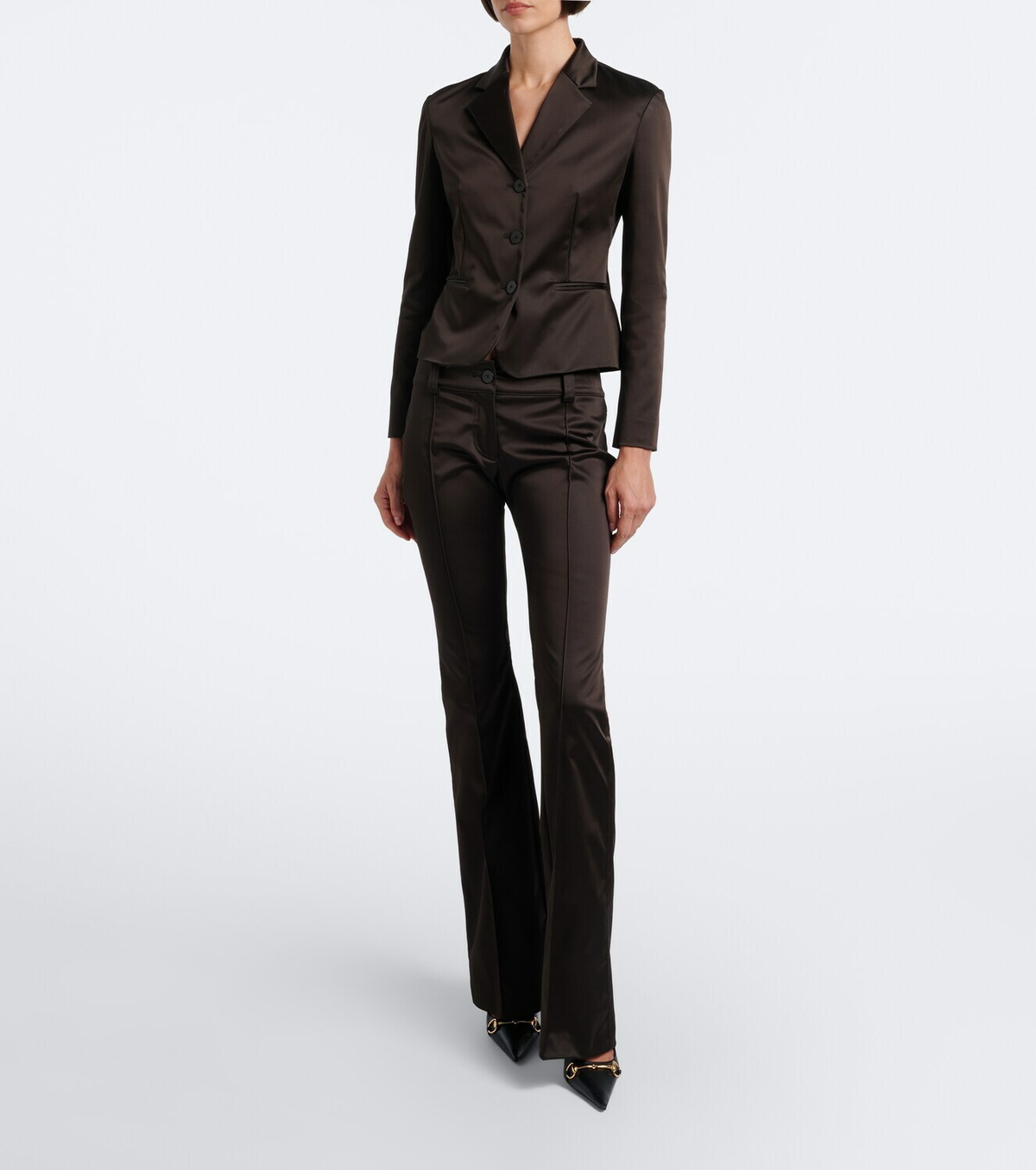 Gucci Duchess satin flared pants