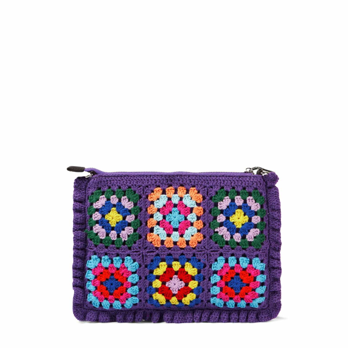 MC2 Saint Barth Parisienne Violet Crochet Crossbody Pouch Bag