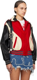 Andersson Bell Black & Red Robyn Leather Bomber Jacket