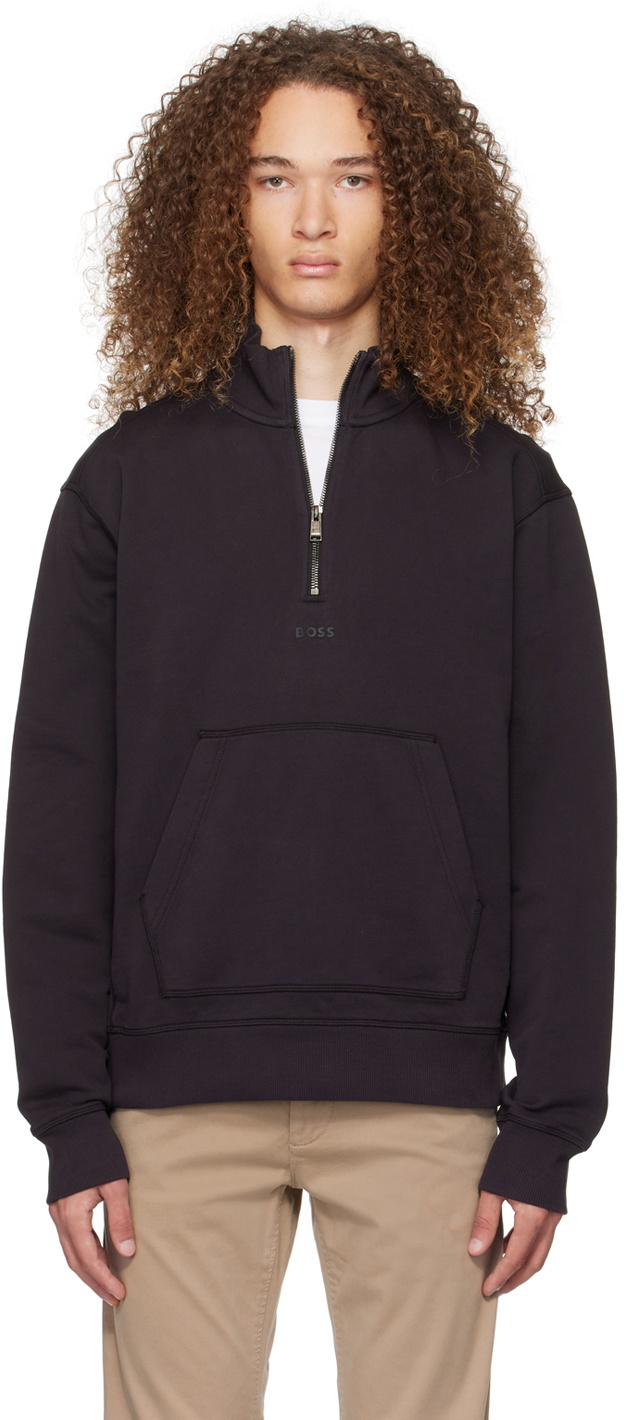 Boss half zip on sale sweater