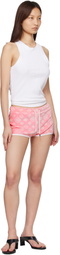 Casablanca Pink Velour Monogram Shorts