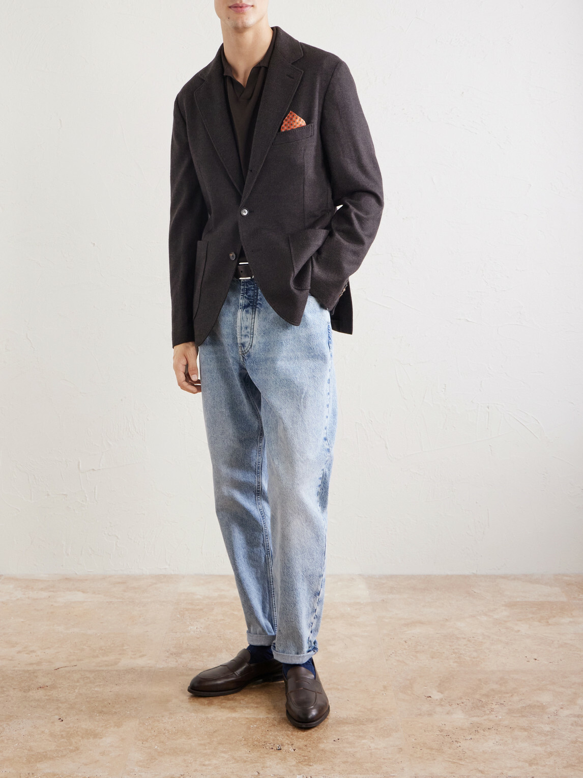 Brioni - Houndstooth Cashmere Blazer - Brown