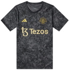 Adidas Men's x MUFC x The Stone Roses Camouflage Football Jersey in Black