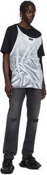 Balmain Black Tank Top Print T-shirt
