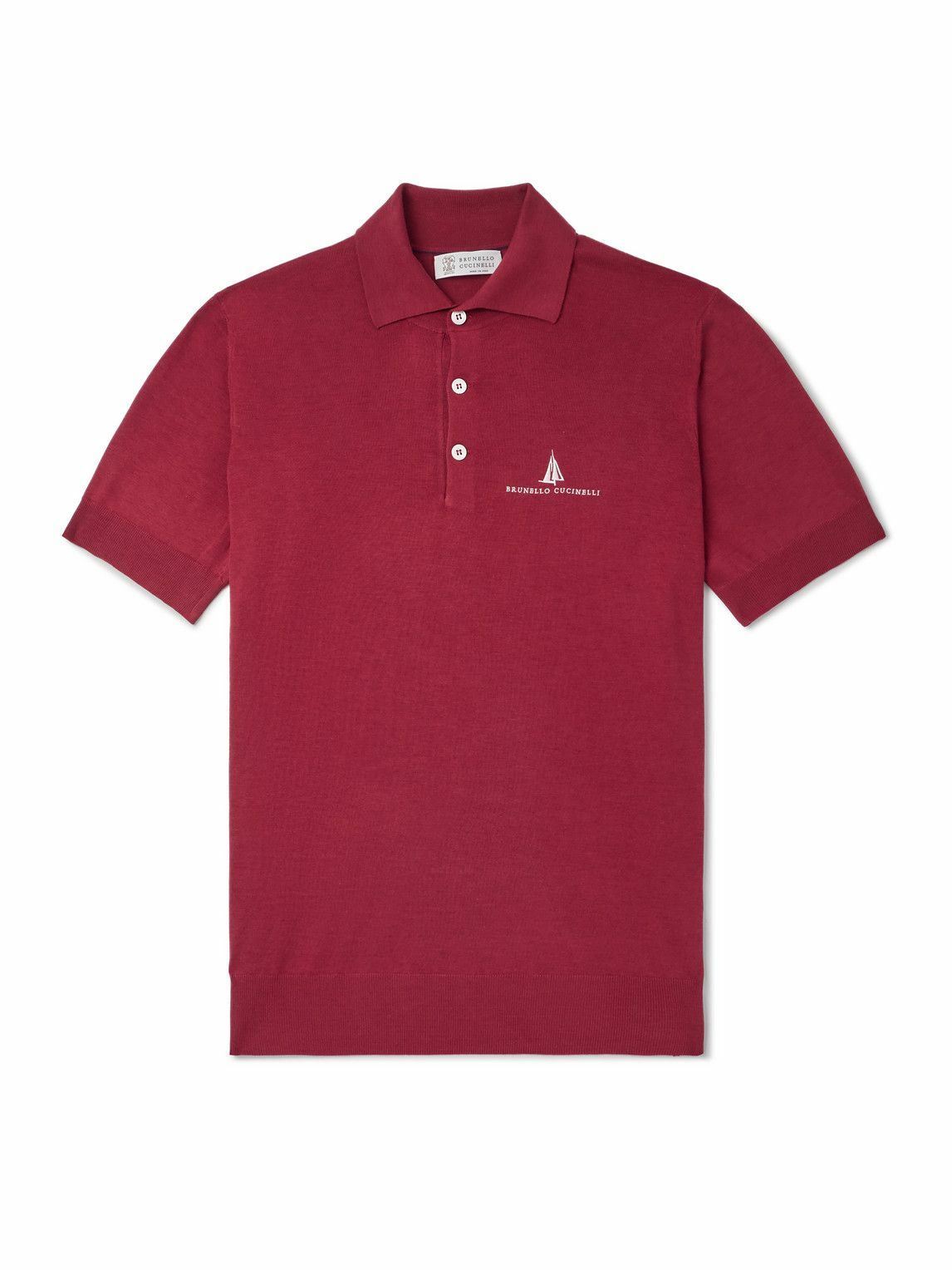 【関税込み】BRUNELLO CUCINELLI Logo embroidery polo shirt Brunello Cucinelli logo-embroidered Polo Shirt | Brown