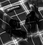Balenciaga - Button-Down Collar Checked Woven Shirt - Black