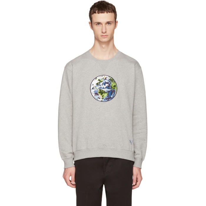 Photo: Coach 1941 Grey Planet Earth Sweatshirt