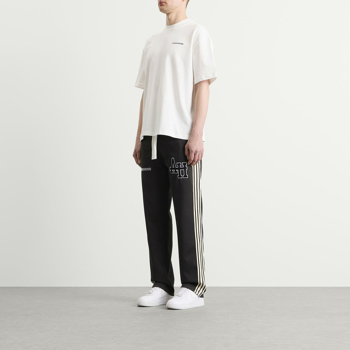 ANNIE HOOD Men's College Track Pants in Black