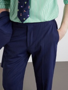 Polo Ralph Lauren - Straight-Leg Pinstriped Wool-Blend Suit Trousers - Blue
