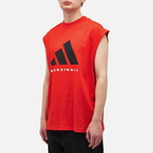 Adidas Men's Basketball Sleeveless T-Shirt in Red